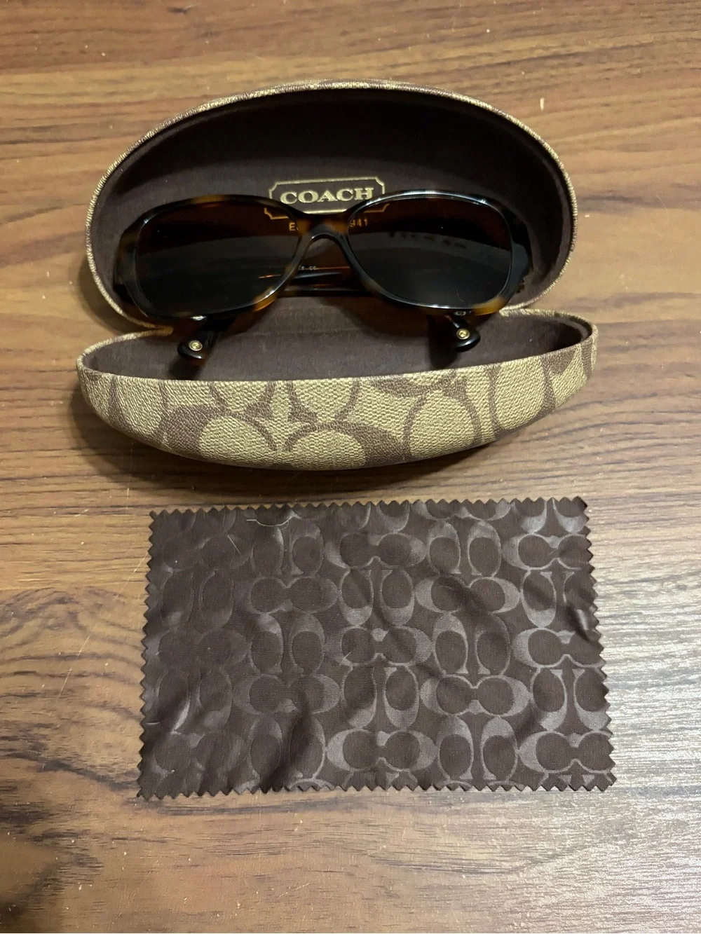 Coach Women's Tortoiseshell Sunglasses with Brown Lenses